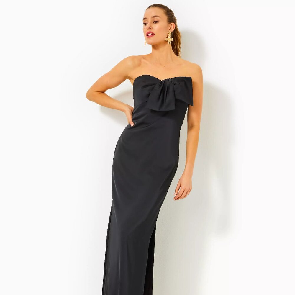*SOLD* Lilly Pulitzer Carlynn Satin Maxi Bow Dress